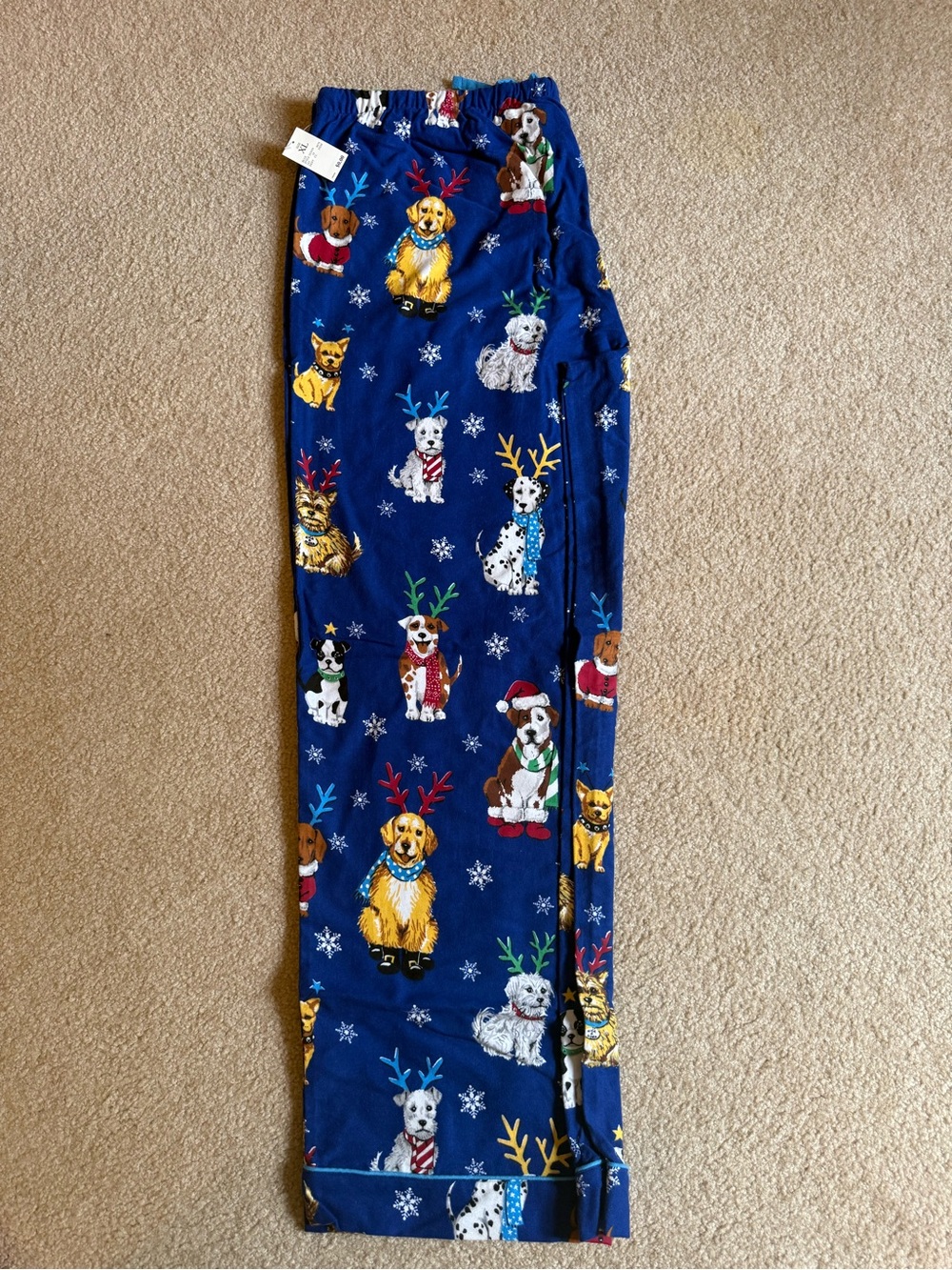 Nick & Nora Blue Holiday Dog Print Pajama Pants
